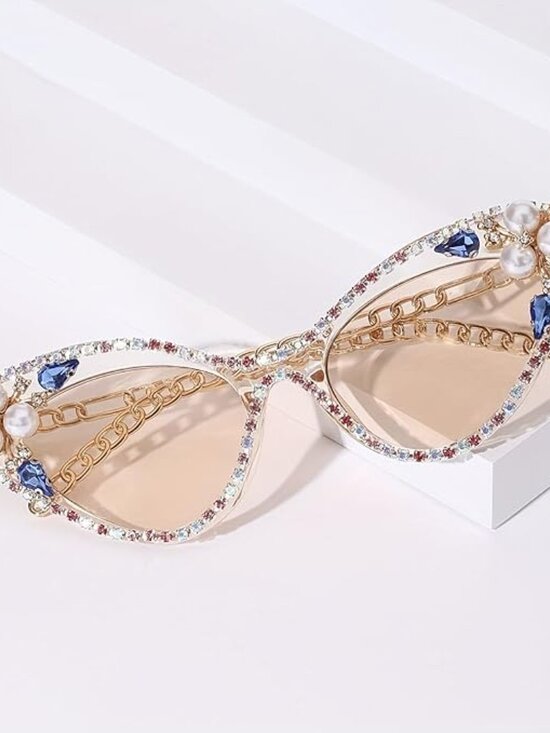 Rhinestone Chain Sunglasses